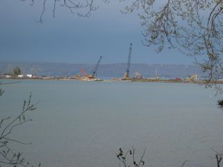 narrowsbridgework21 A view of construction on the Narrows Bridge from Little Glen Lake.